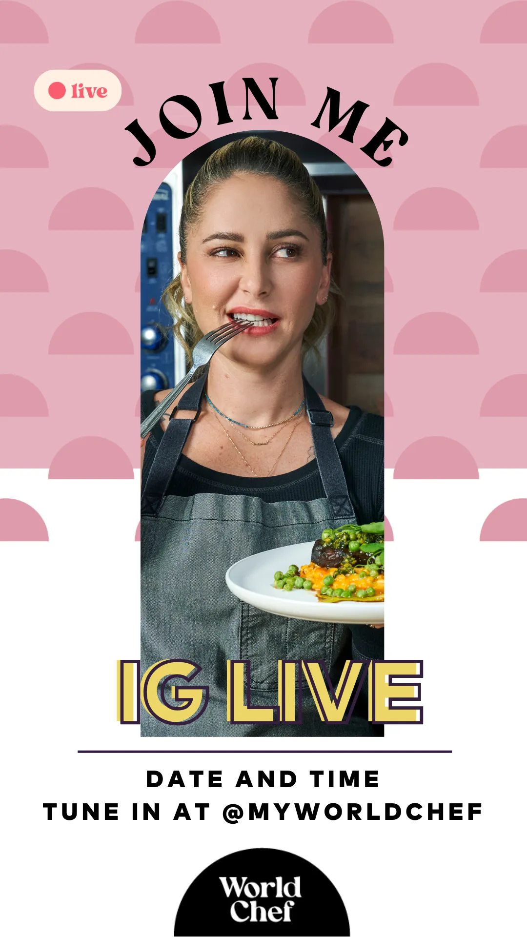 World Chef Instagram Live promo with chef Brooke Williamson