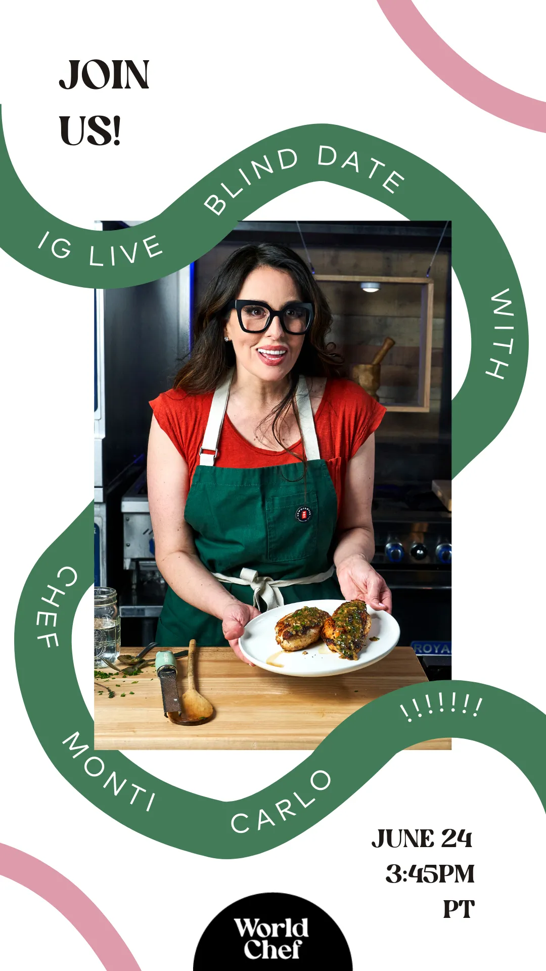World Chef Instagram Live promo with chef Monti Carlo